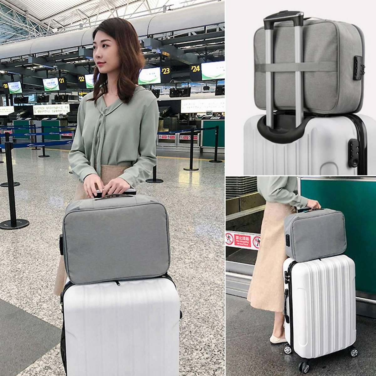 Large Capacity Document Storage Bag Box Pouch File Bag-navy