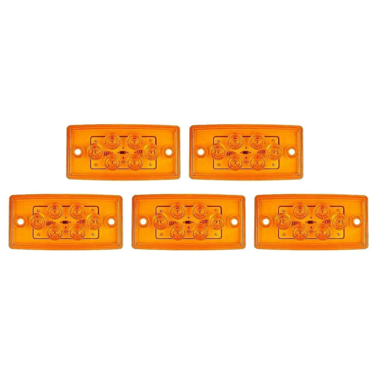 5pcs Truck Side Marker Light 6led Truck Turn Signal Trailer Light