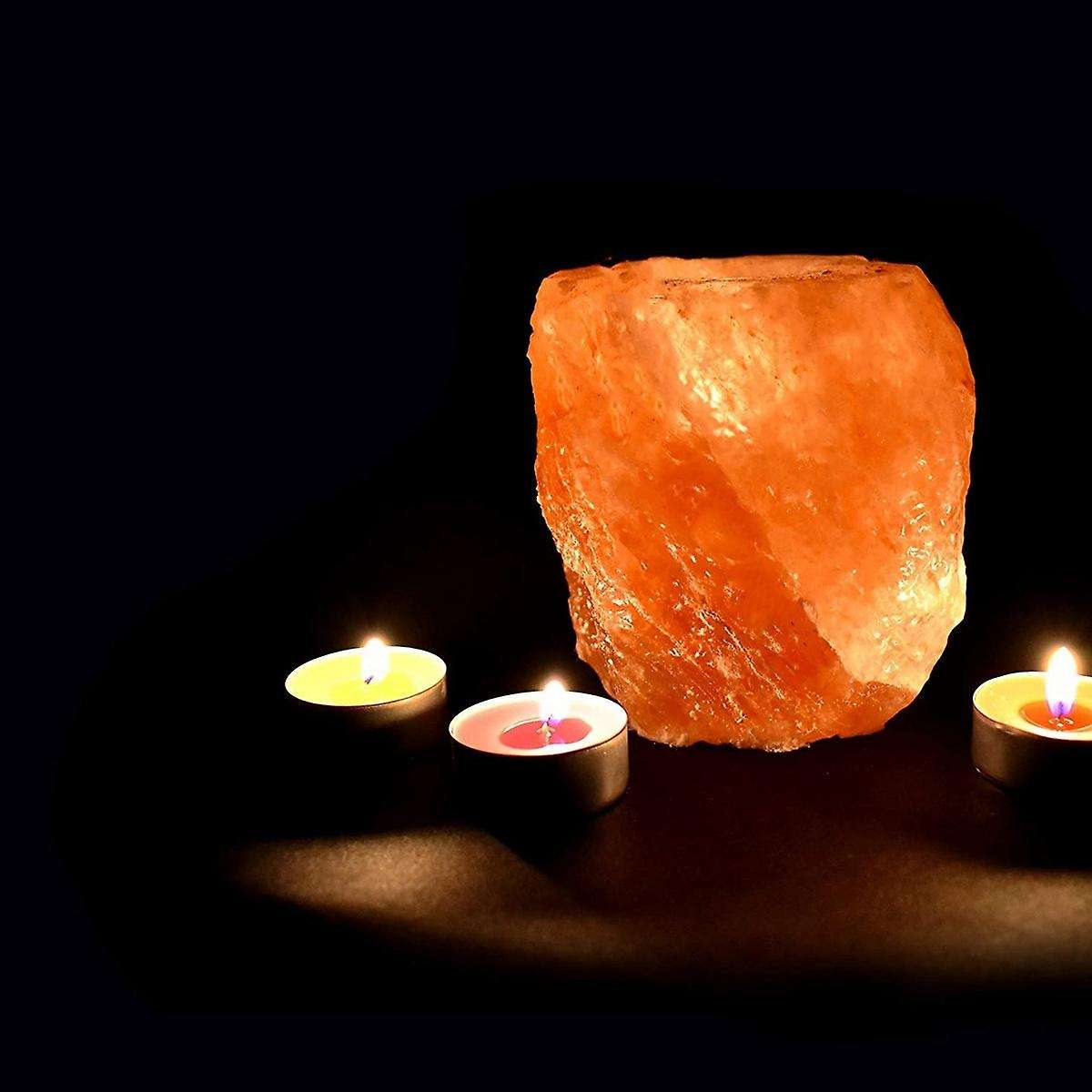 Natural Himalayan Salt Lamp Tea Light Candle Holder,(without Candles)