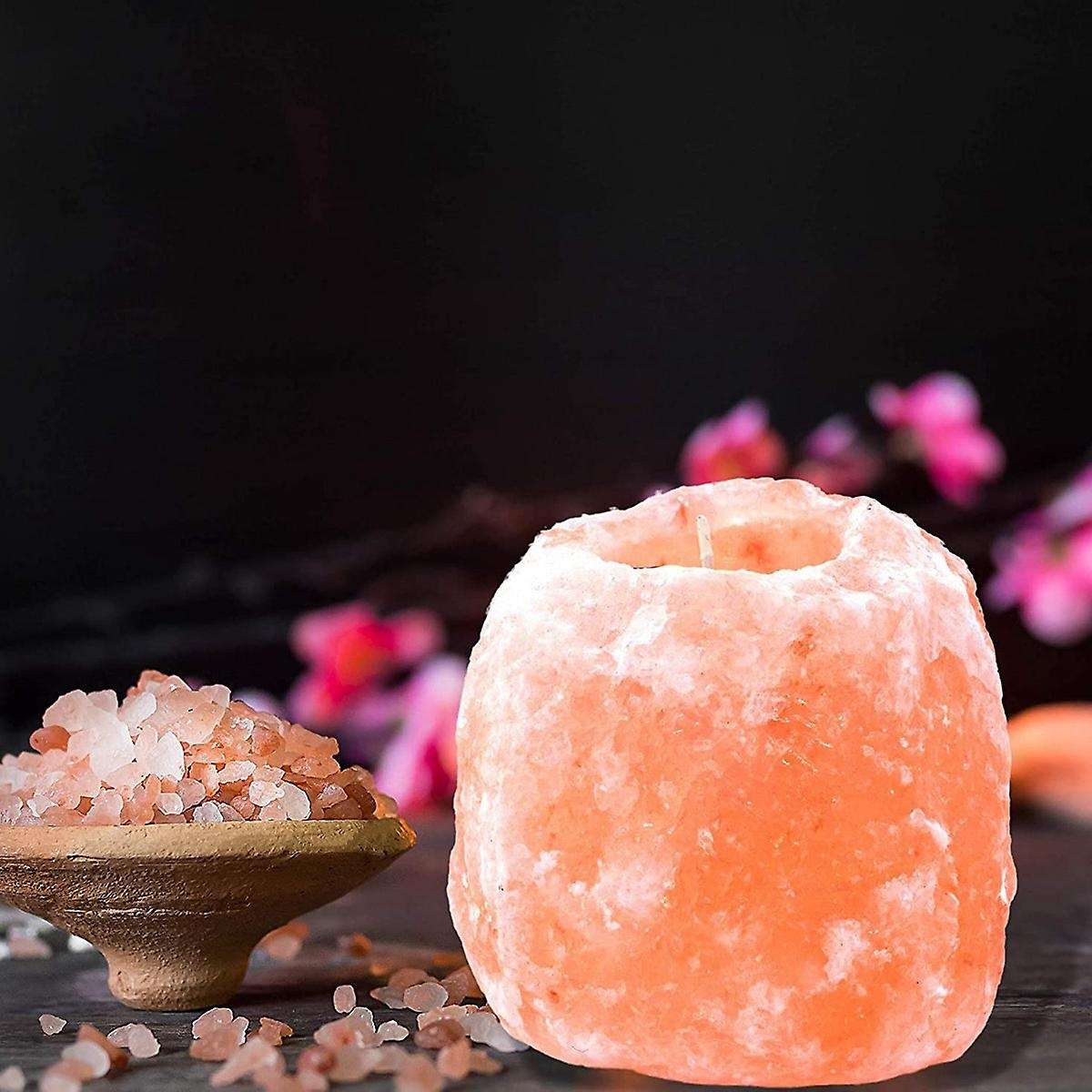 Natural Himalayan Salt Lamp Tea Light Candle Holder,(without Candles)