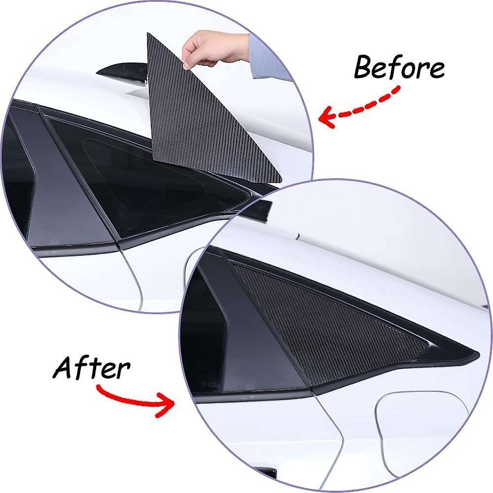 For 11th Honda Civic 2022 Carbon Fiber Car Rear Triangle Window Cover