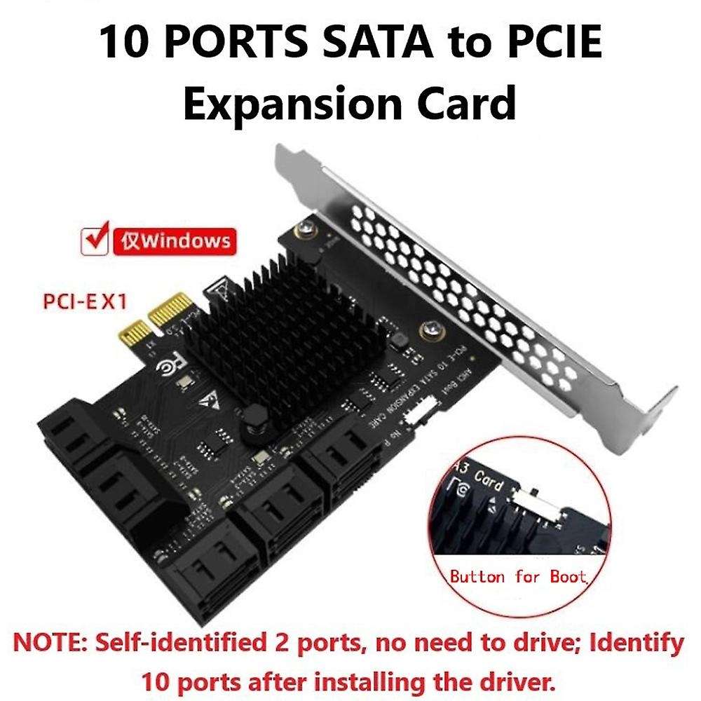 10 Port Sata 3.0 to Pcie X1 Expansion Card Pci Express Sata Adapter