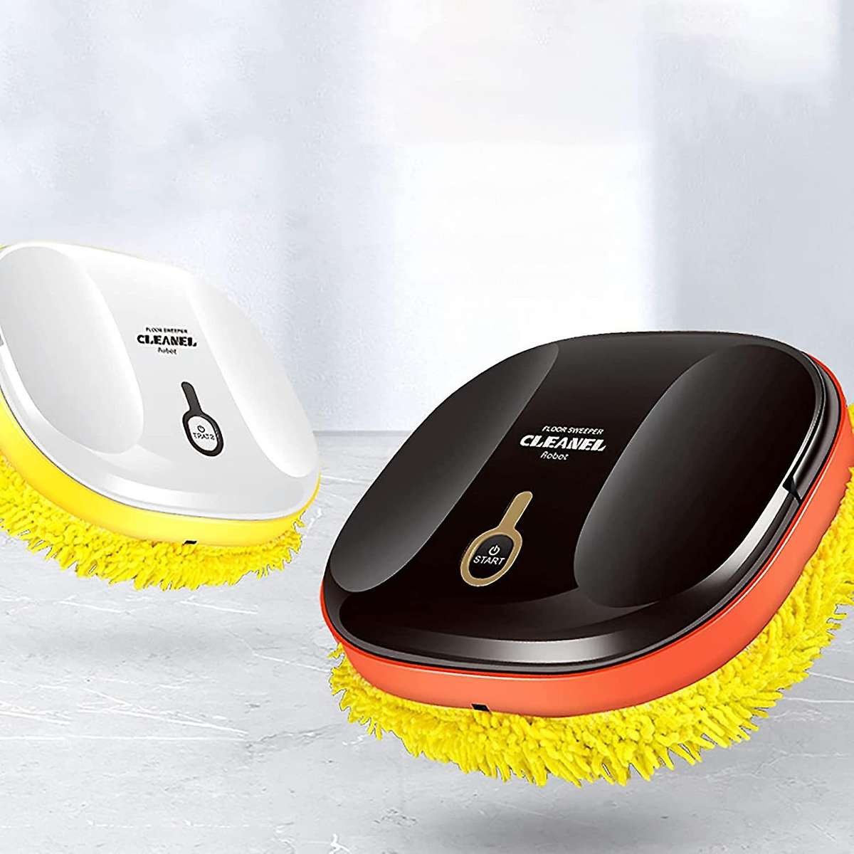 Smart Mopping Robot,automatic Floor Mopping Robot Wet and Dry, Black