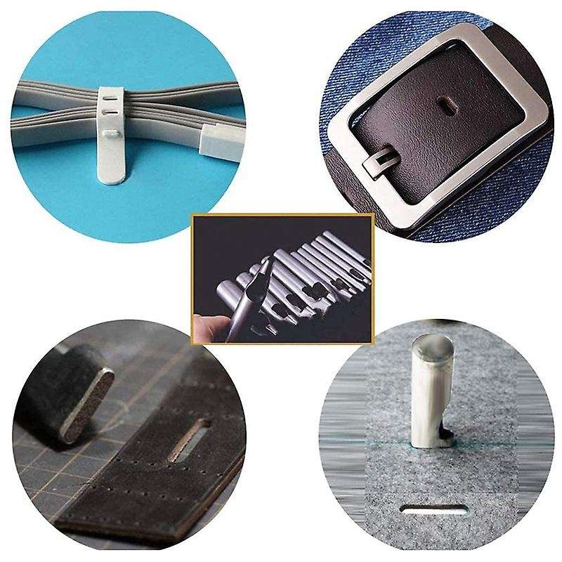 12 Pcs Leather Craft Hole Punch Set 3mm Oval Shape Punch Cutter Tool