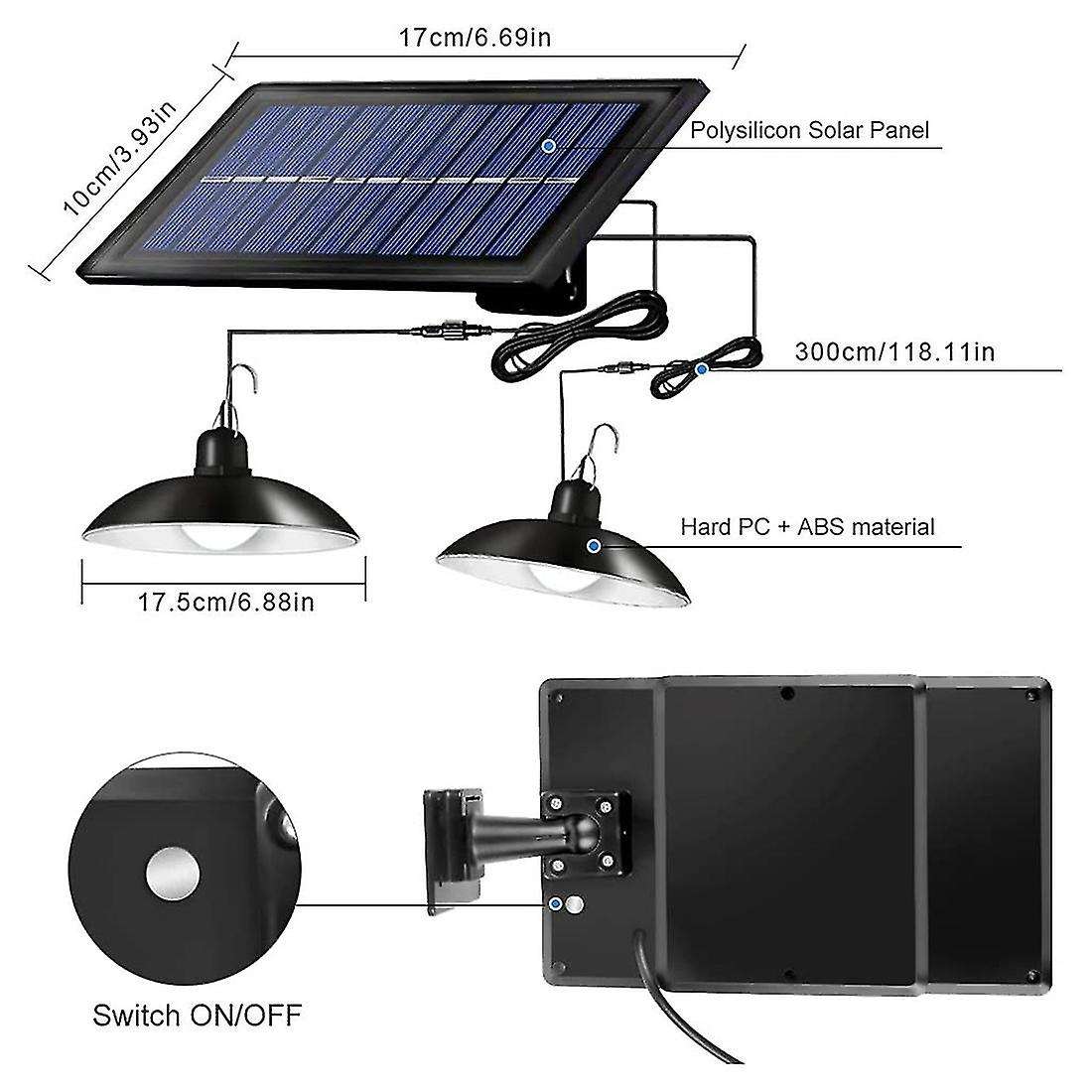 Solar Pendant Lights,with 9.84ft Cord,for Garden Courtyard Barn