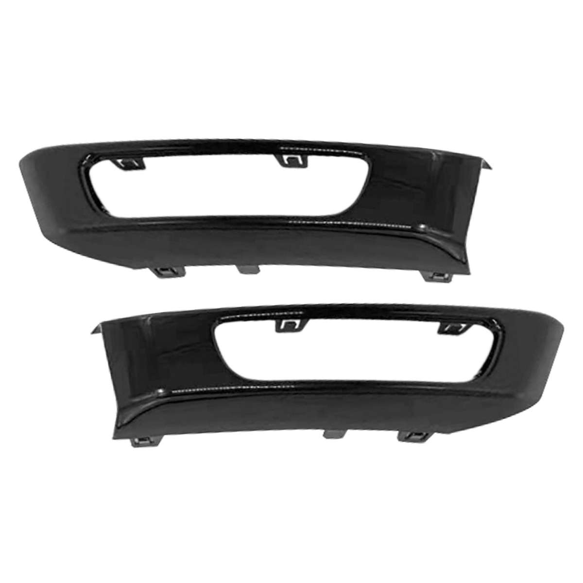 1pair Fog Light Cover Bumper Fog Lamp Trim Bright Black