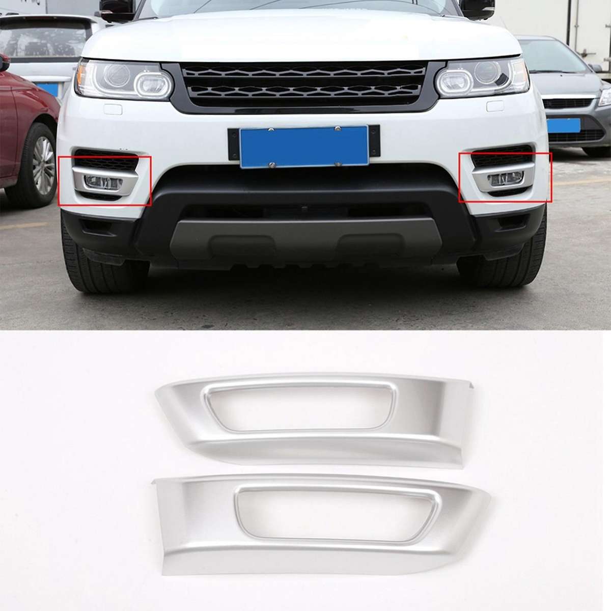 1pair Fog Light Cover Bumper Fog Lamp Trim Bright Black
