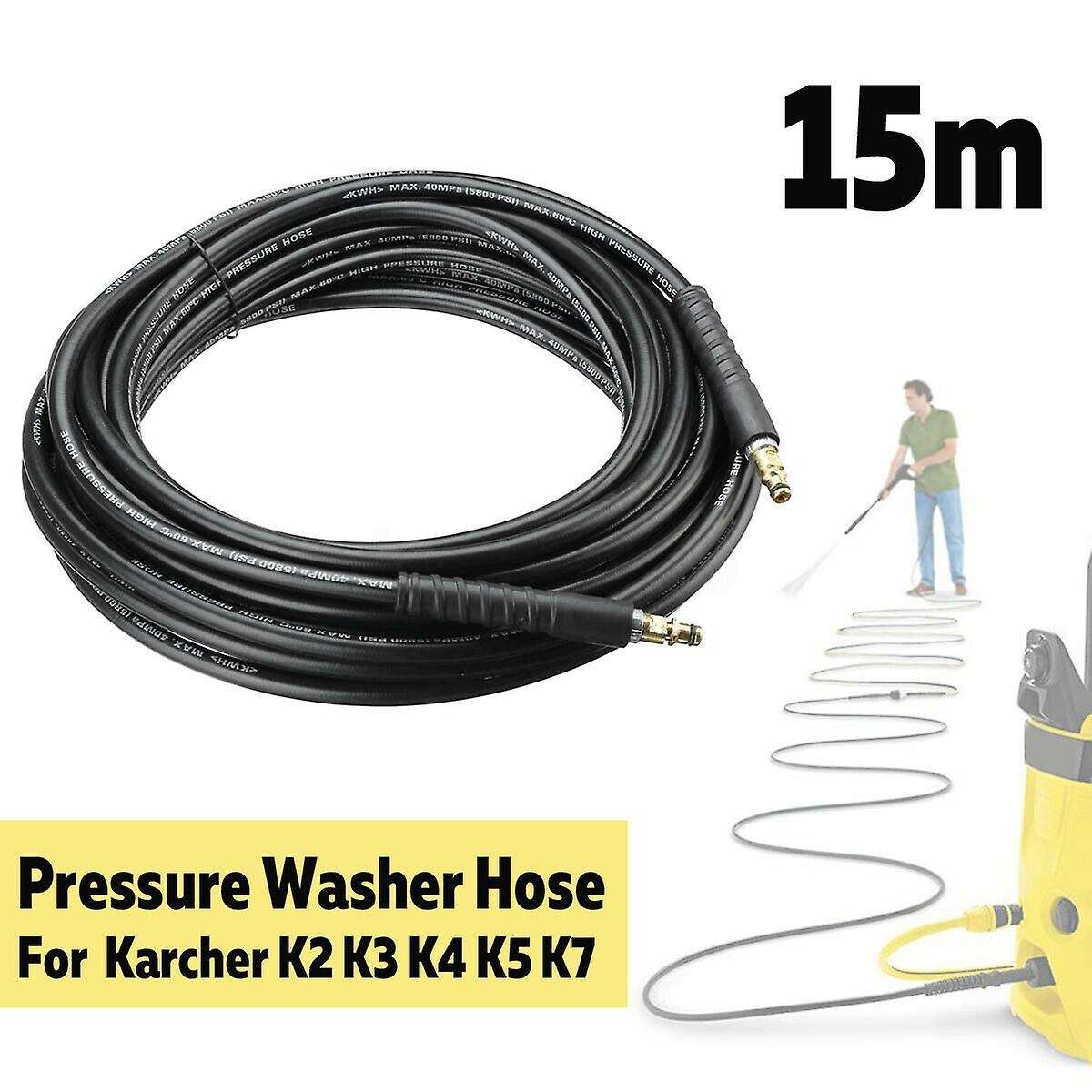 15m/50ft 40mpa Pressure Washer Hose Water Cleaning for Karcher K2
