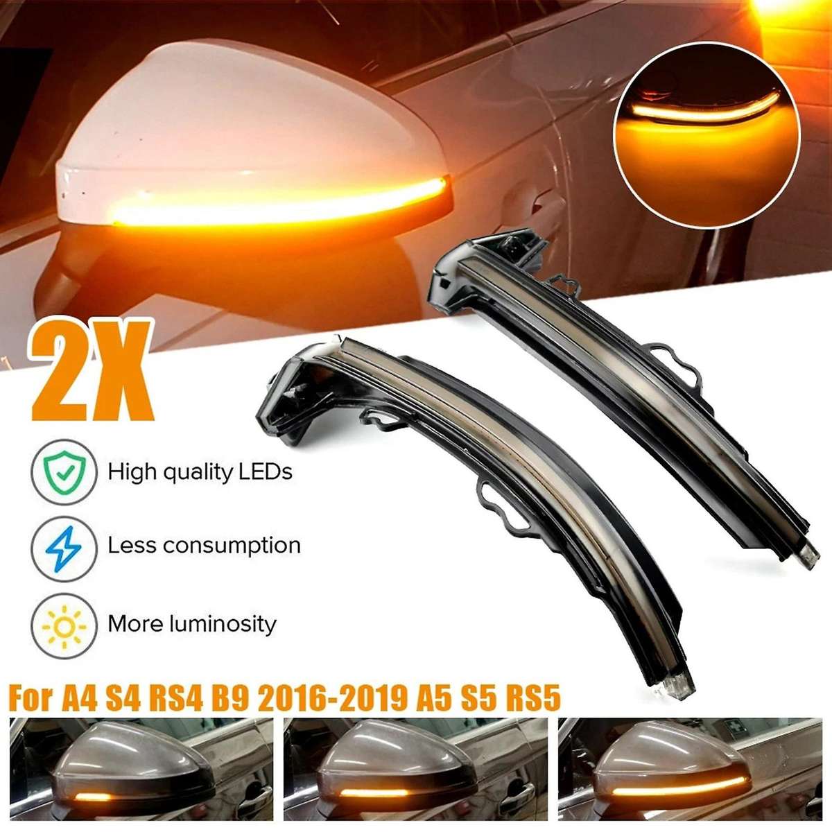 Rear Dynamic Flashing Led Turn Signal For-audi A4 A5 B9 S4 Rs5 17-19