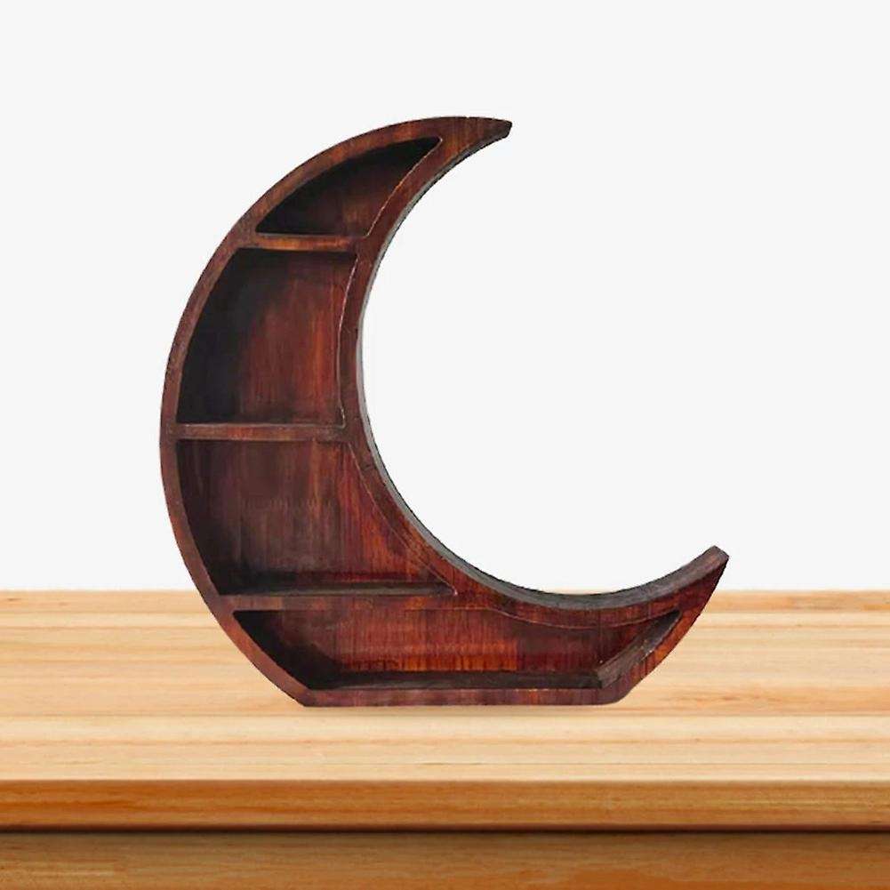 Moon Shelf Room Decor Crystal Shelf Reversible Wooden Essential