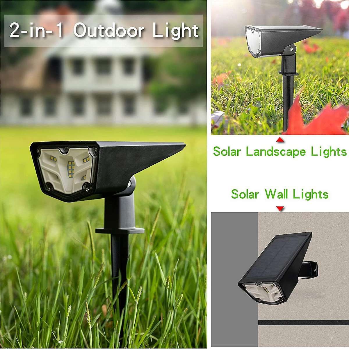 Solar Spot Lights Outdoor Solar Lights Landscape Spotlights 2 Pcs