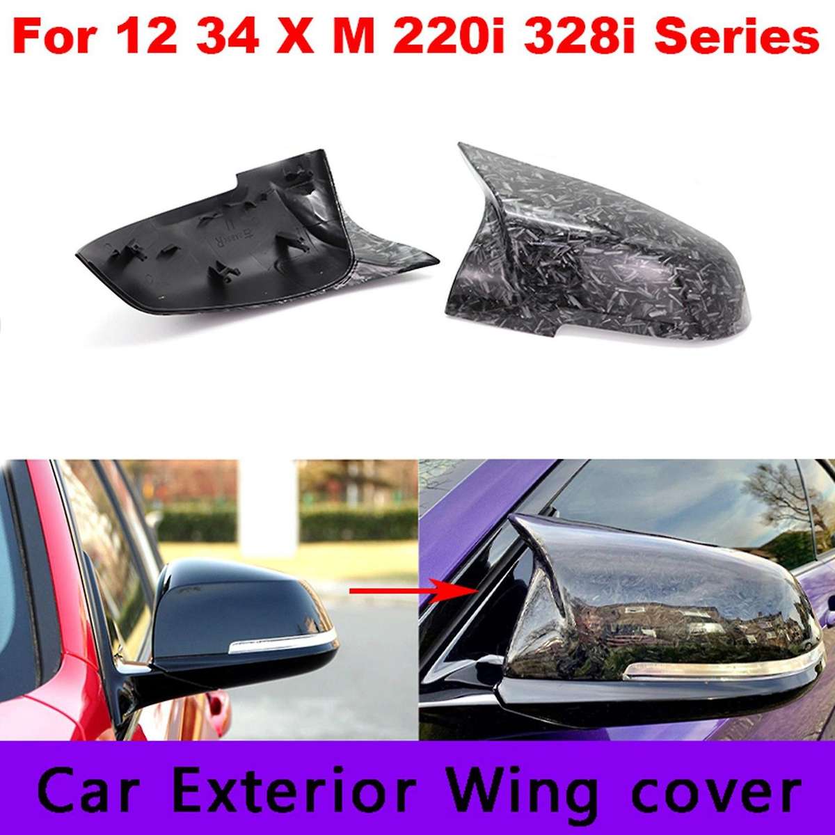 Car Front Door Mirror Caps Exterior Wing Cover Protective Cover