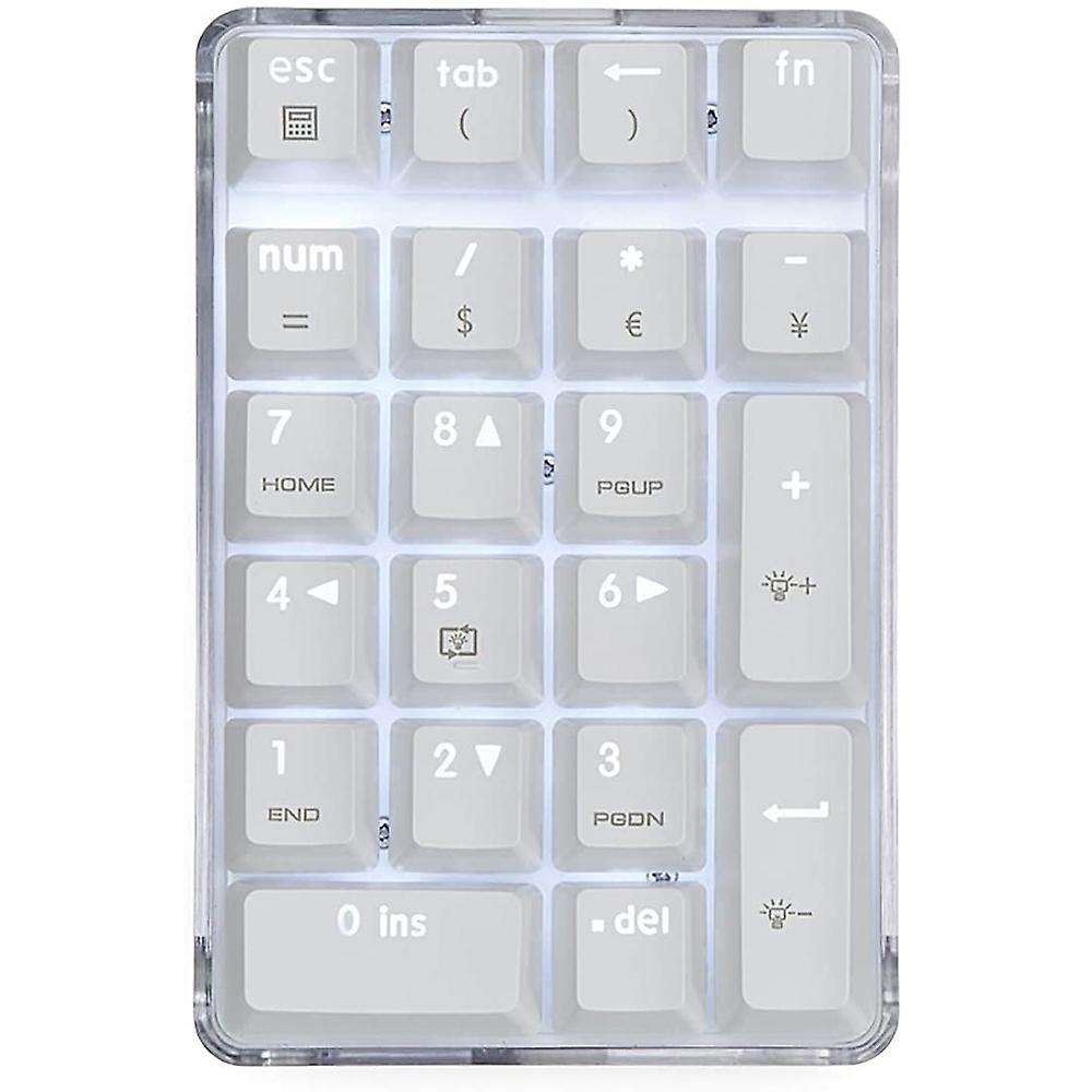 Mechanical Numeric Keypad Wired Gaming Keypad White Backlit 21 Keys