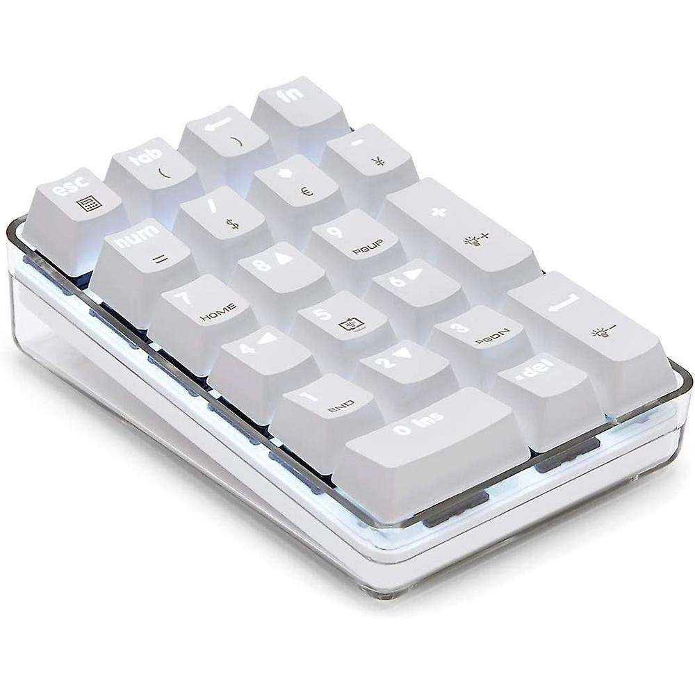 Mechanical Numeric Keypad Wired Gaming Keypad White Backlit 21 Keys