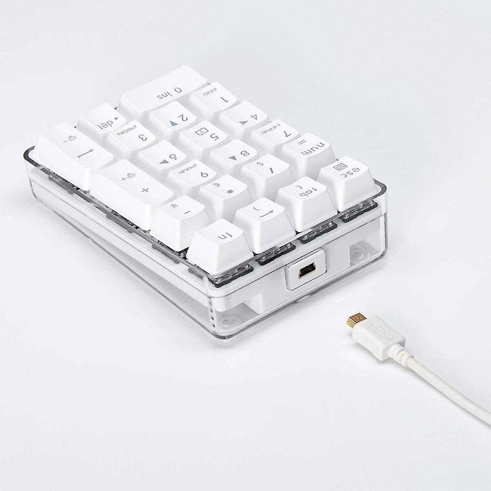 Mechanical Numeric Keypad Wired Gaming Keypad White Backlit 21 Keys