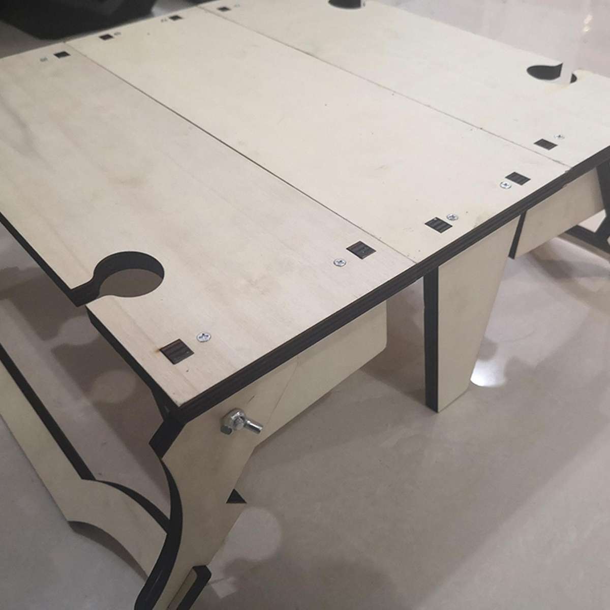 Wooden Picnic Table Outdoor Folding Wine Table Removable -wood Color