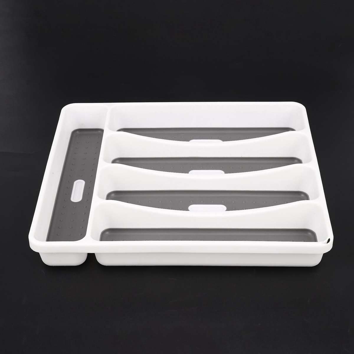 2x Large Gray Container 5 Compartments Storage Box for Tableware