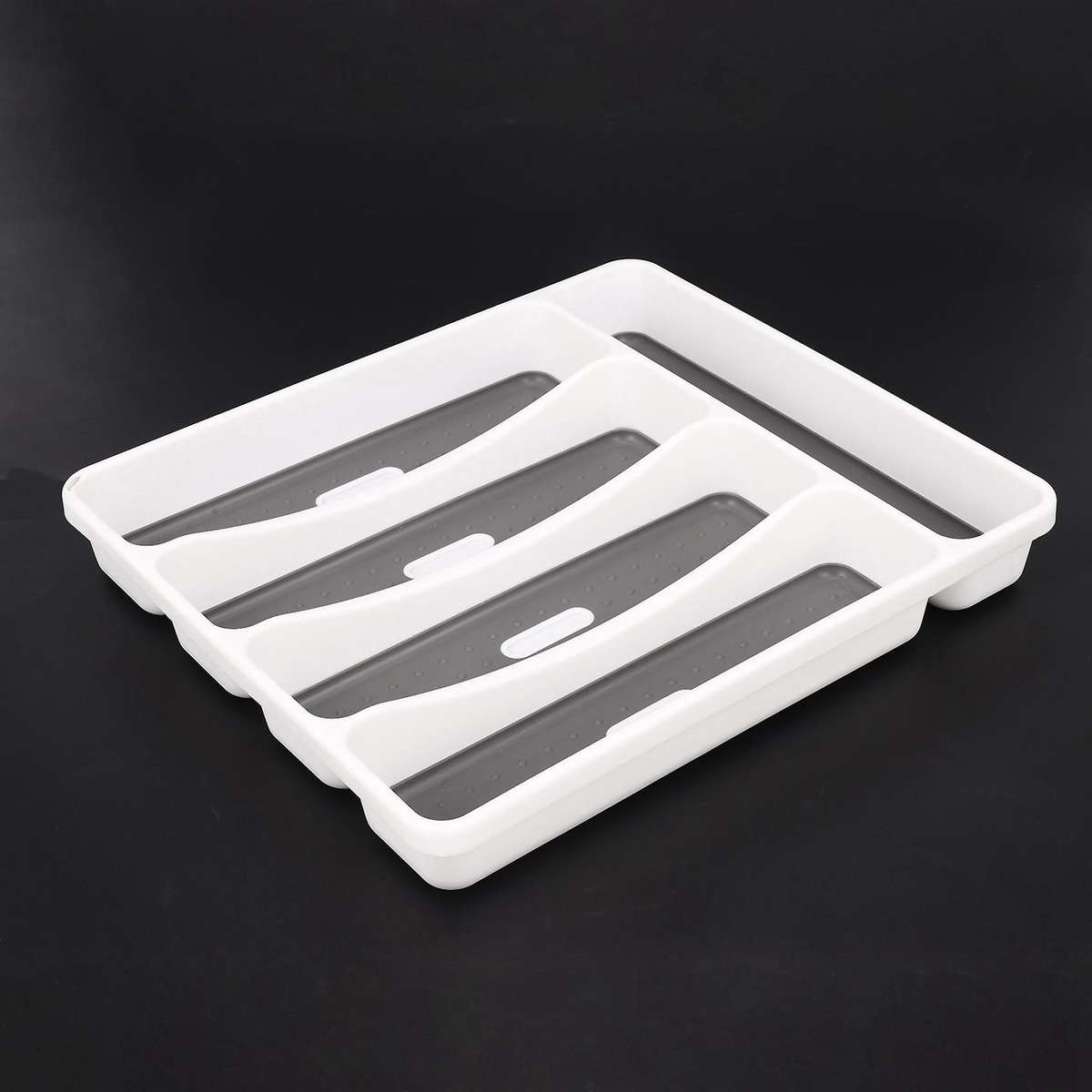 2x Large Gray Container 5 Compartments Storage Box for Tableware