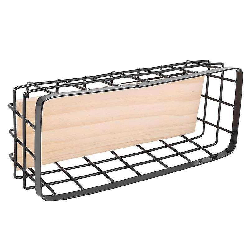 3x Iron Storage Holders Storage Shelf Wall Hanging Storage Box-black