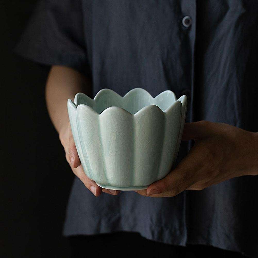 Hutian Kiln Ceramic Tea Washing Bowl Cyan
