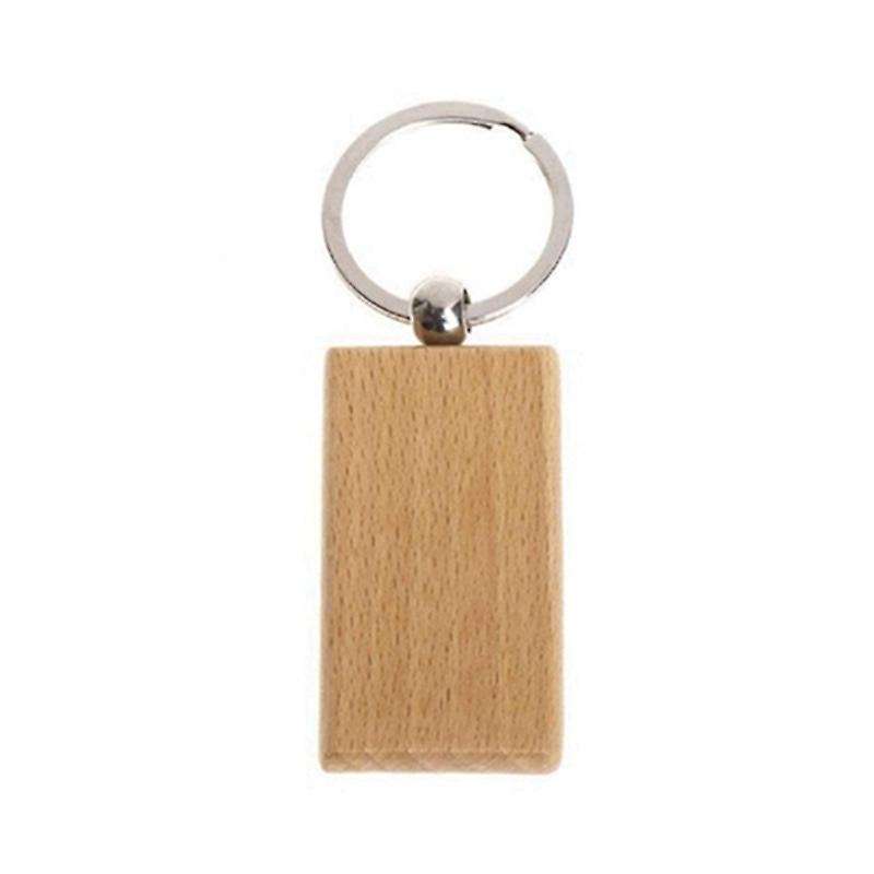80pcs Blank Wooden Wooden Keychain Diy Wooden Keychain Gift (mixed)