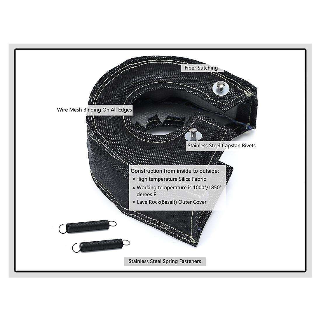 1set T4 Racing Turbocharger Heat Shield Blanket Cover + Pipe Titanium