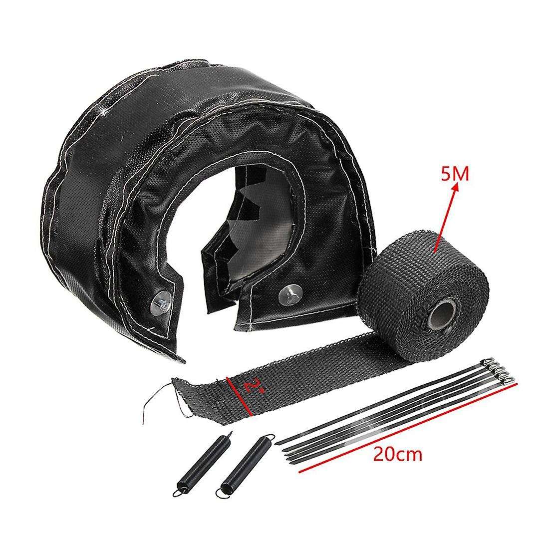 1set T4 Racing Turbocharger Heat Shield Blanket Cover + Pipe Titanium