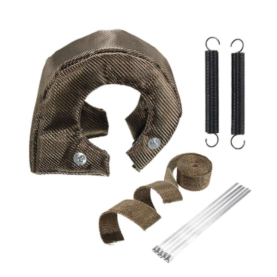 1set T4 Racing Turbocharger Heat Shield Blanket Cover + Pipe Titanium