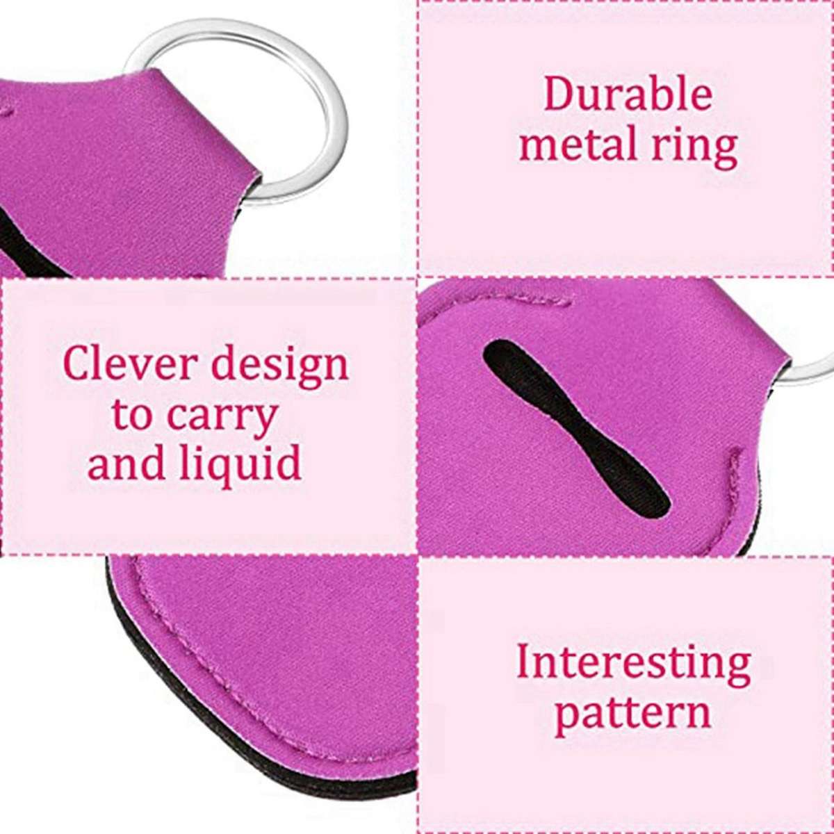 80 Pieces Travel Bottle Keychain Holder Chapstick Holder Set