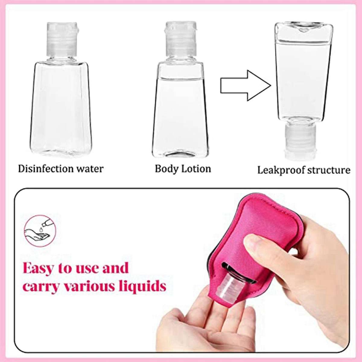 80 Pieces Travel Bottle Keychain Holder Chapstick Holder Set