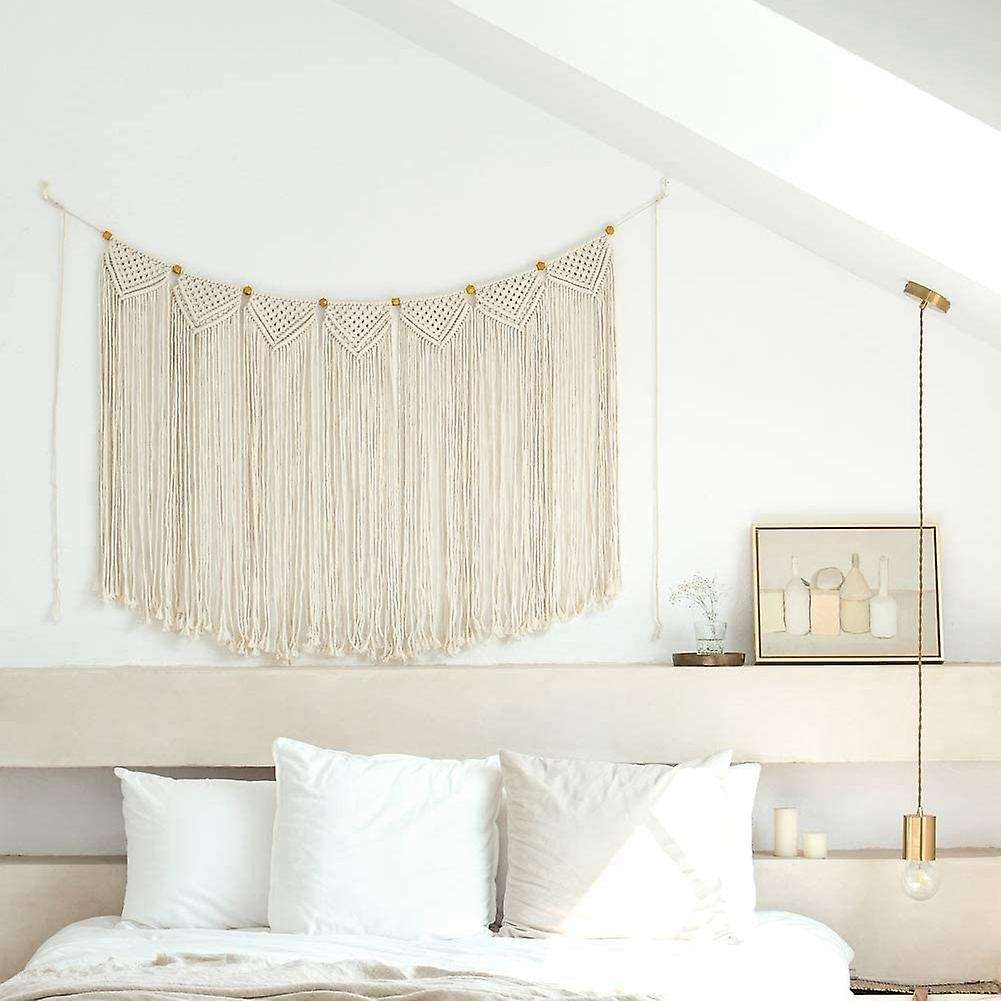 Macrame Handmade Woven Cotton Tapestry, Bohemian Wall Decor