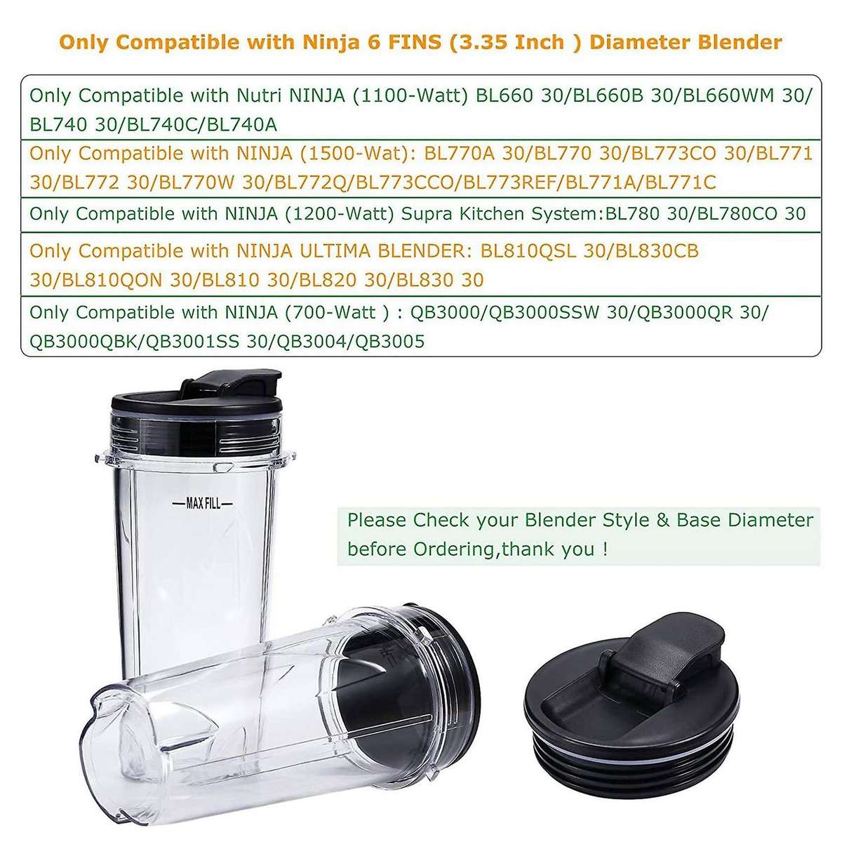 Blender Replacement for Nutri Ninja,blender Blade Assembly and 16oz