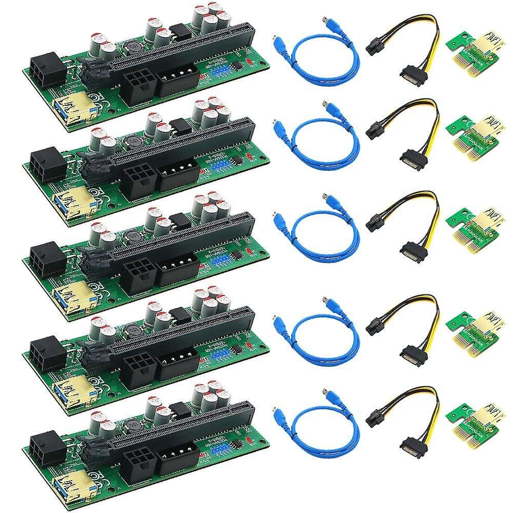 5 Pcs 010-x Pcie 1x to 16x Usb3.0 60mm Graphics Card for Gpu Mining