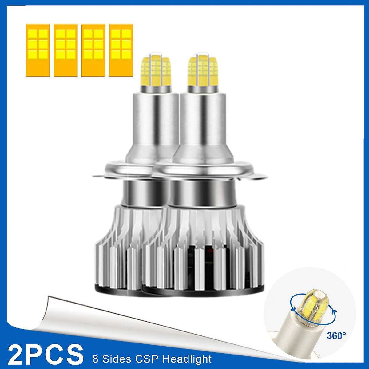 H7 Led Headlight Bulbs,8 Sides 360 Degree Car Led H8 H9 Auto Lamps