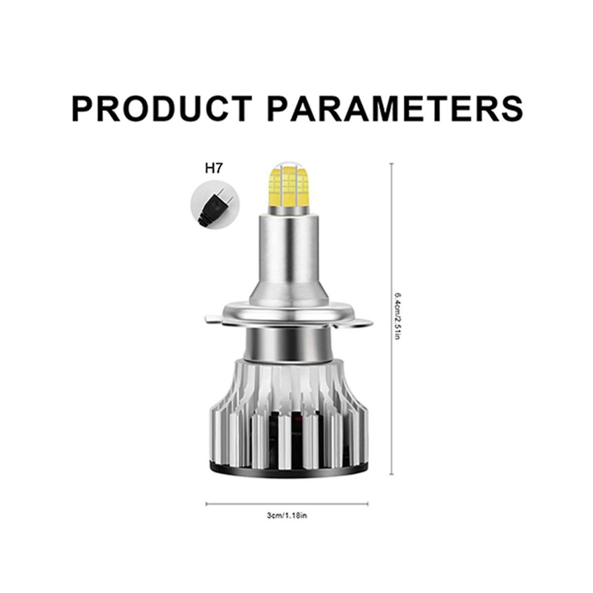 H7 Led Headlight Bulbs,8 Sides 360 Degree Car Led H8 H9 Auto Lamps