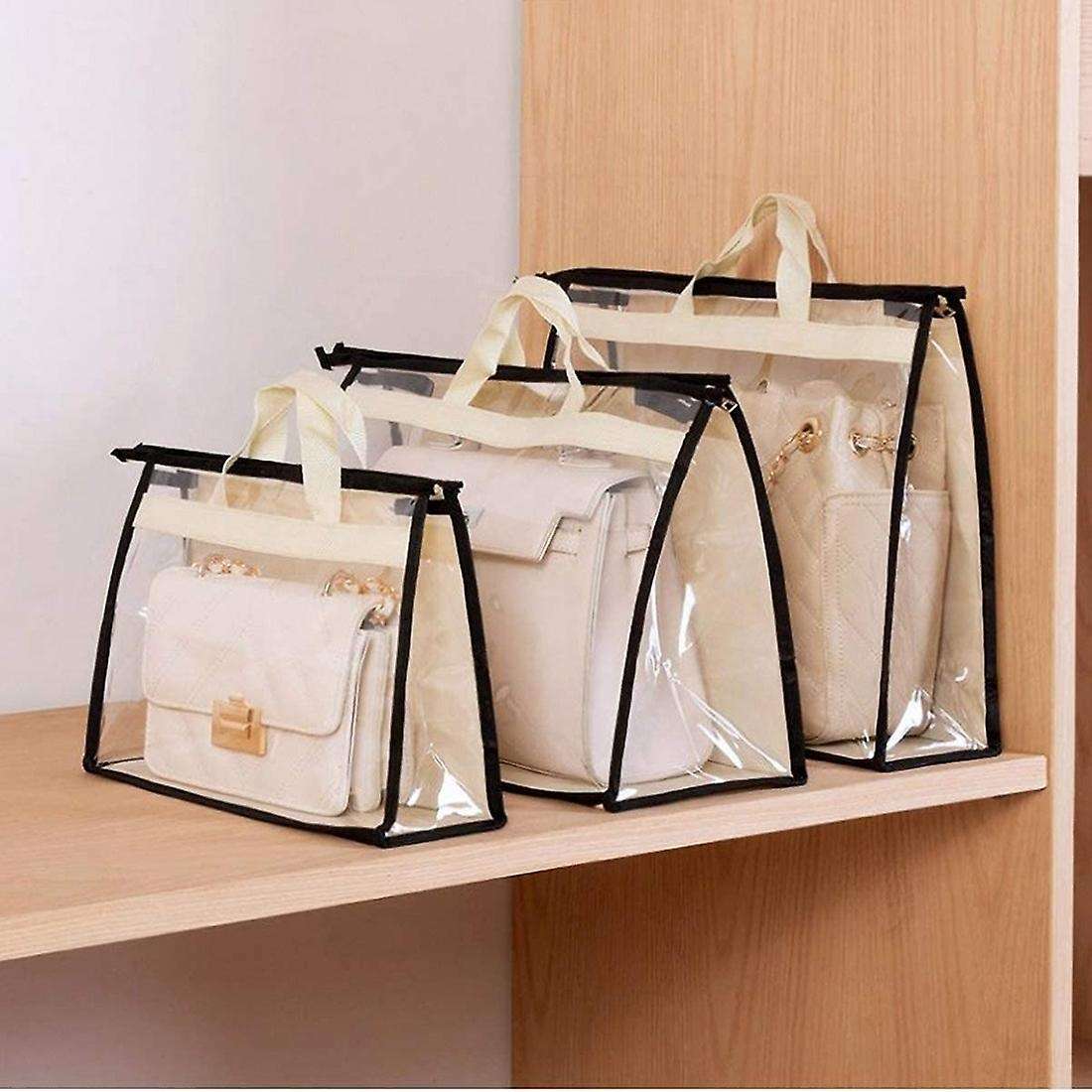 8 Pack Handbag Dust Bags Clear for Closet, Zipper Bag for Handbags A