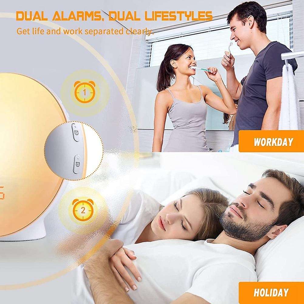 Sunrise Alarm Clock Wake Up Light - Light Alarm with Sunrise,fm Radio