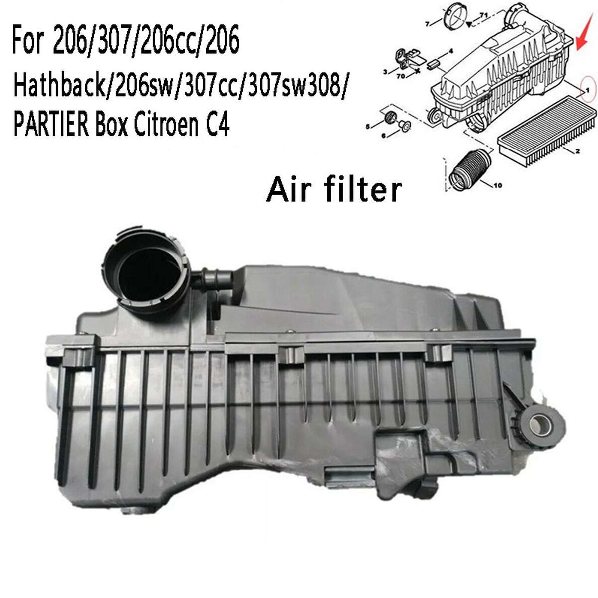 Air Filter 1420p0 Air Intake System for Peugeot 206/307/206cc/206