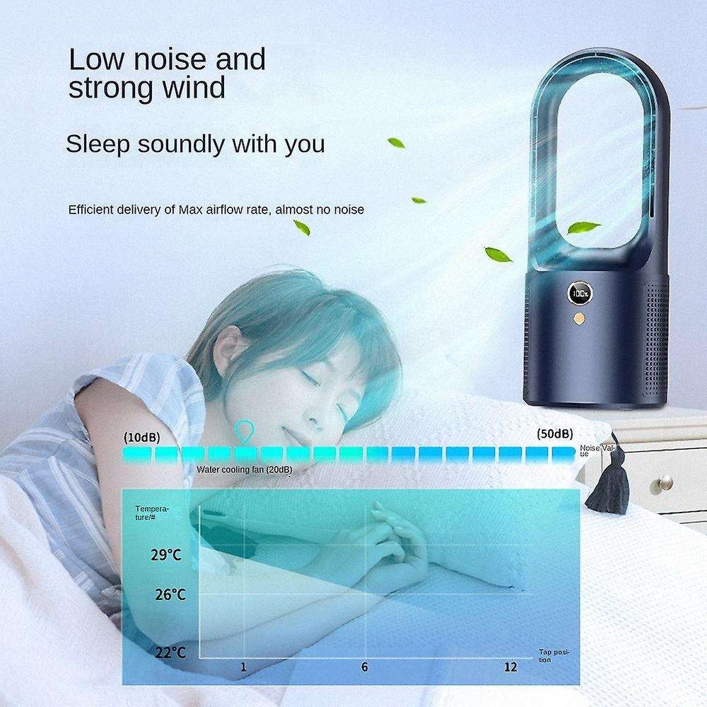 Household Desk Turbo Bladeless Electric Fan Grey