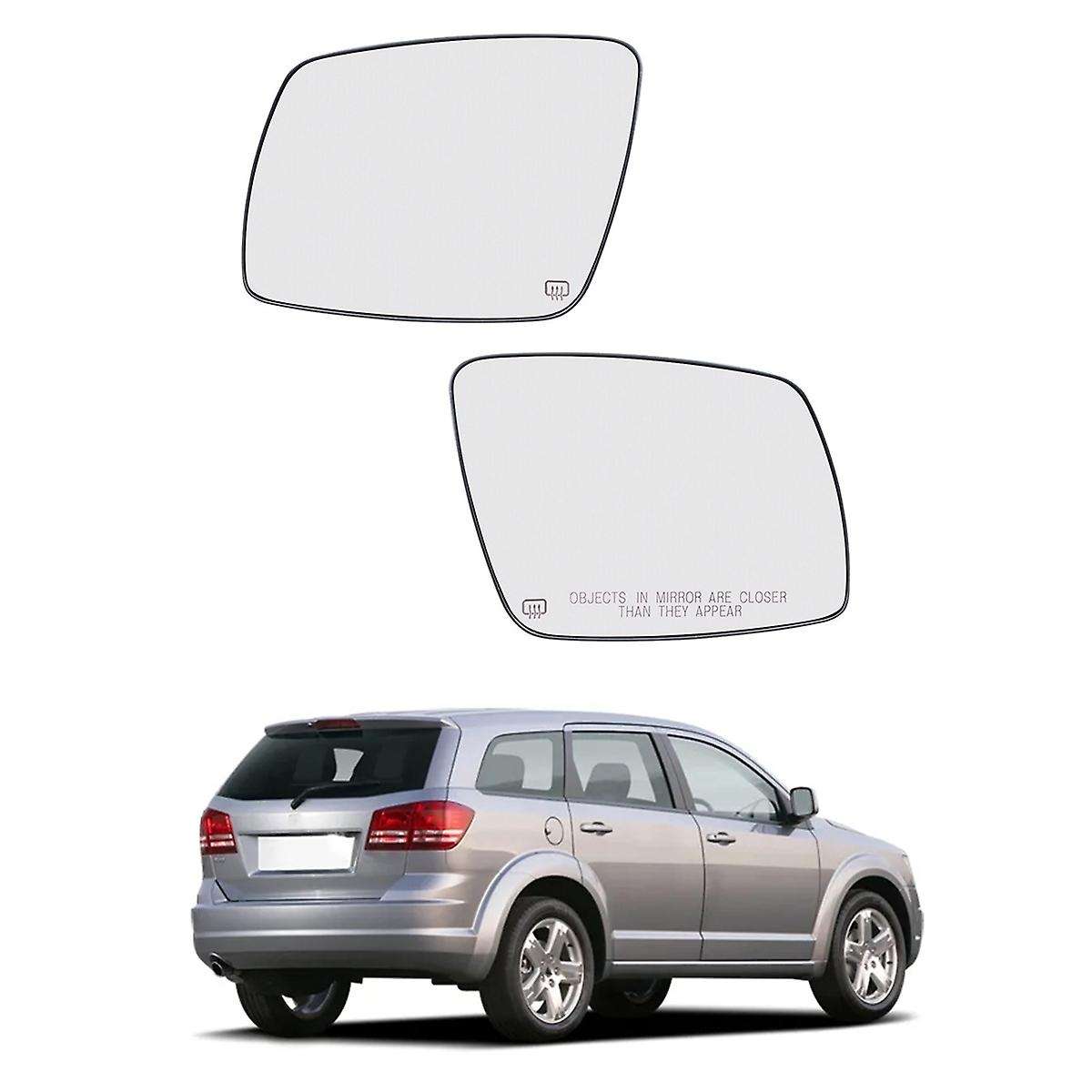 2pcs Front Side Wing Rear View Mirror Lens for Dodge Journey 09 -20