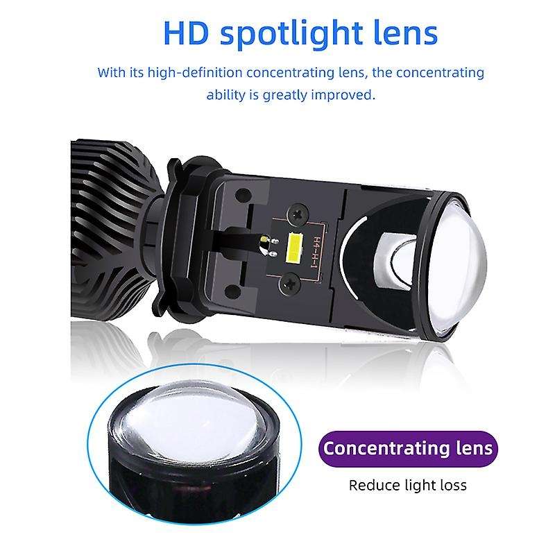 60w/pair Lamp H4 Led Mini Projector Lens Automobles Bulb Right