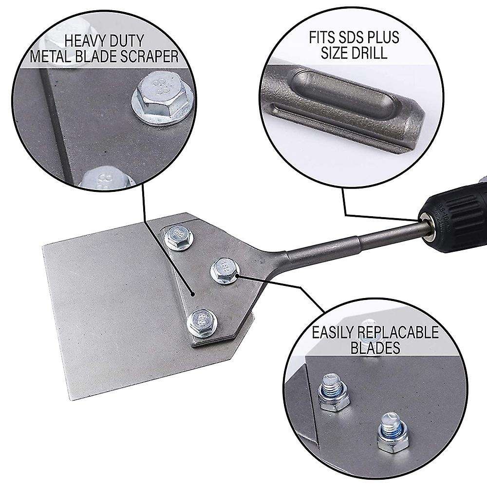4 Inch Wide Tile Flakes and Adhesive Removal Blades for Sds-plus