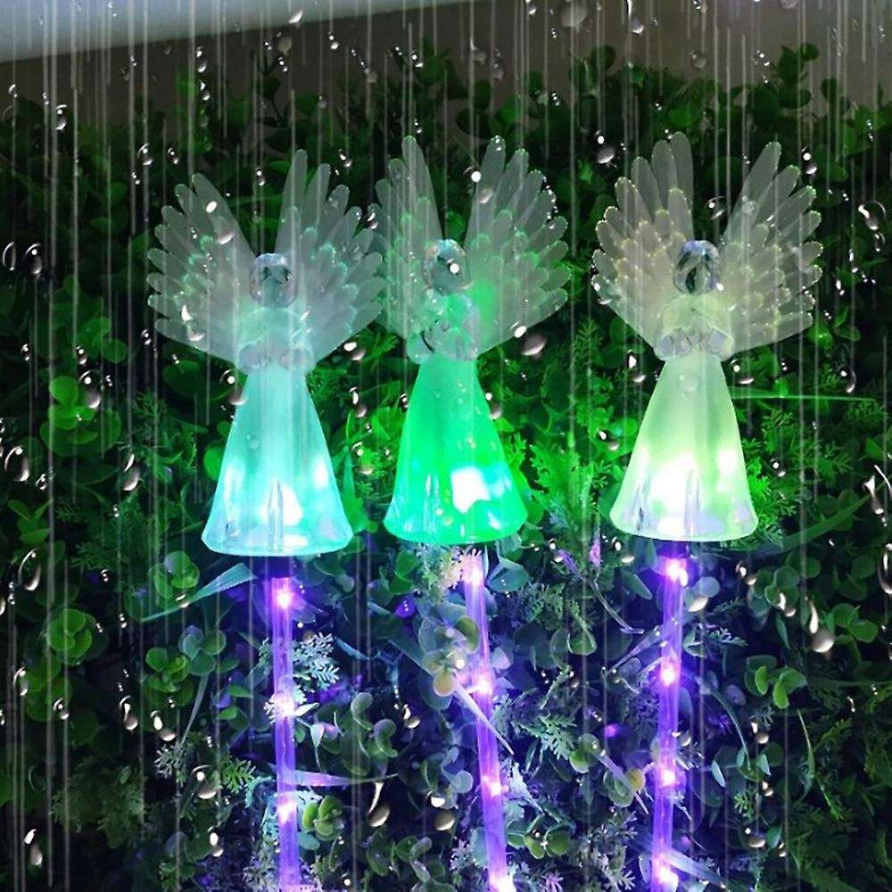 Solar Angel Light Solar Garden Stake Lamp Colorful Wings Light Angel