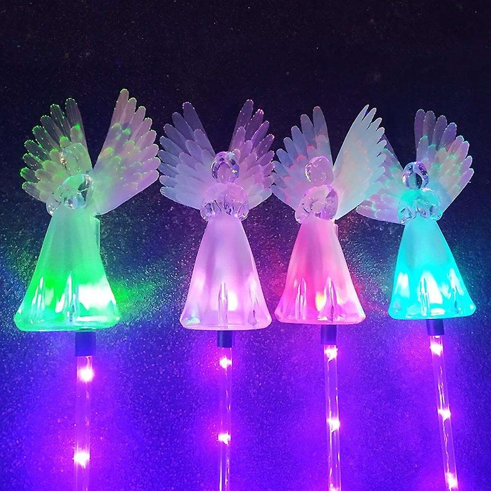 Solar Angel Light Solar Garden Stake Lamp Colorful Wings Light Angel