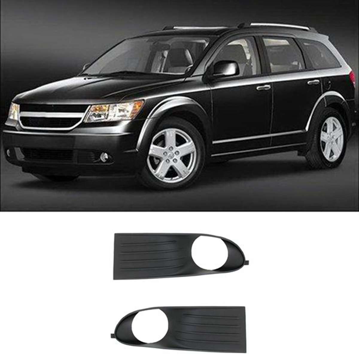 Car Left and Right Front Bumper Fog Lamp Grille Cover Fog Lamp Frame