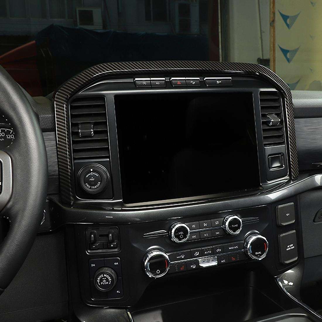 Central Control Gps Navigation Panel Trim Cover, Abs Carbon Fiber