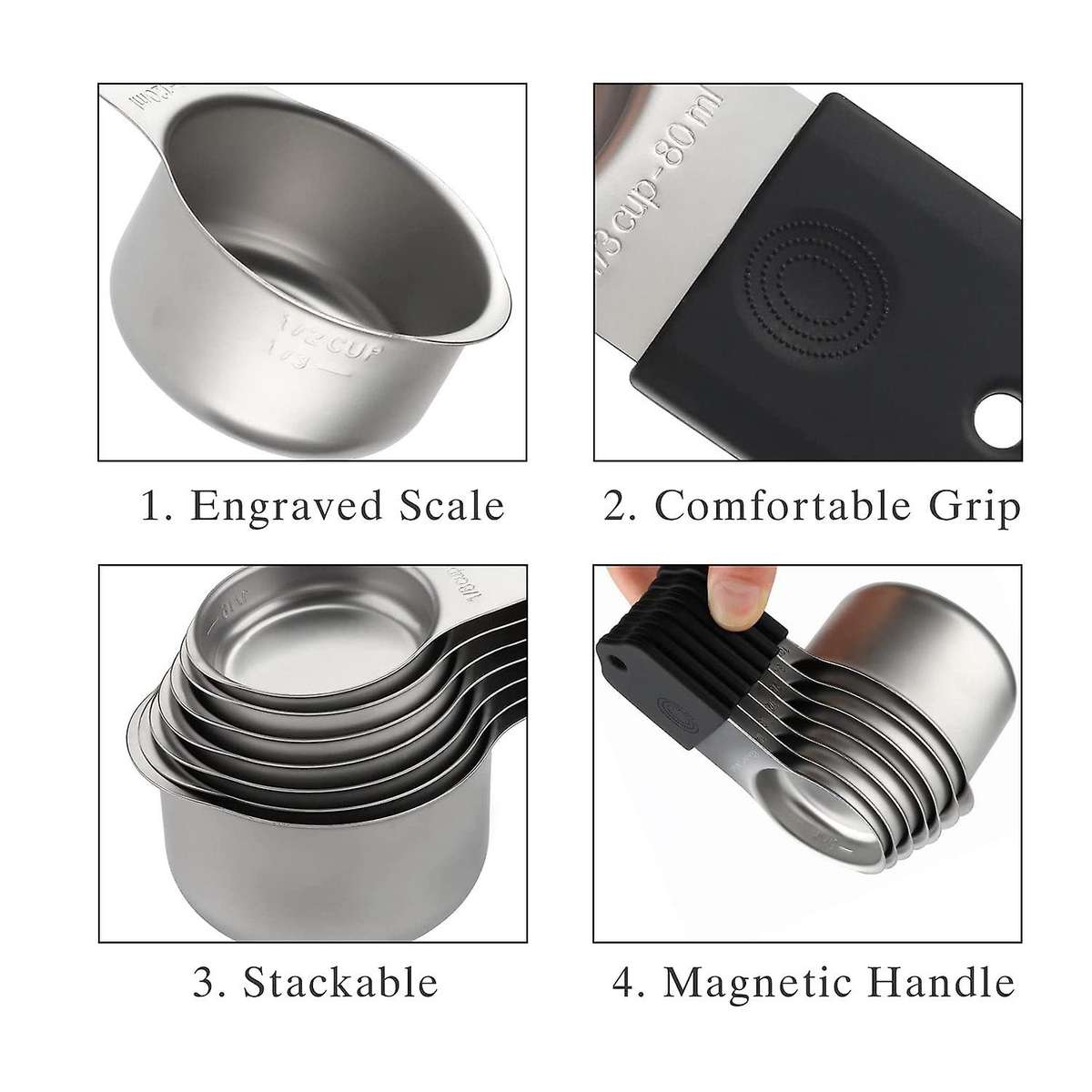 7 Measuring Cup 7 Measuring Spoons with 1 Leveler for Dry and Liquid