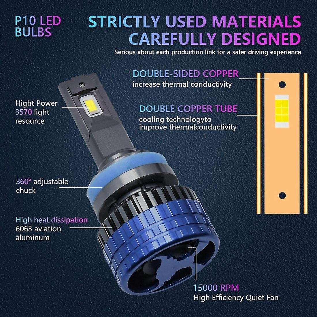 Car Led Light Bulbs Headlight 400w 60000lm Fog Lights (h8/h9/h11)