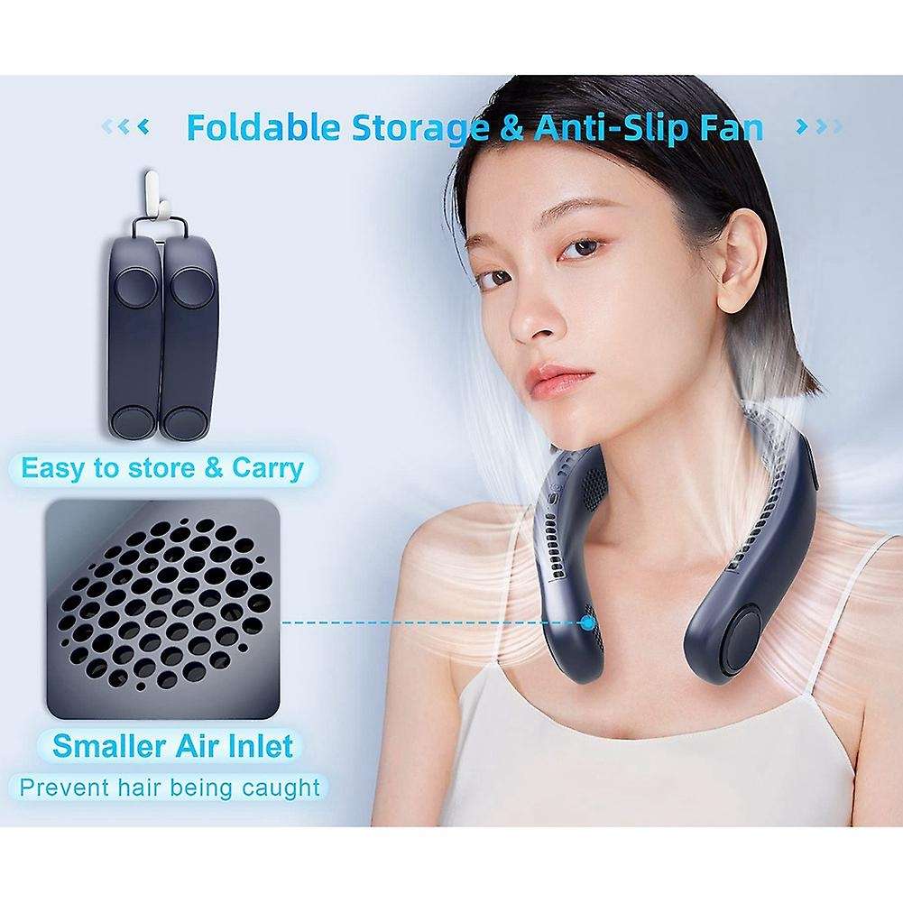 Portable Neck Fan, Bladeless Rechargeable Battery Operated Usb Fan