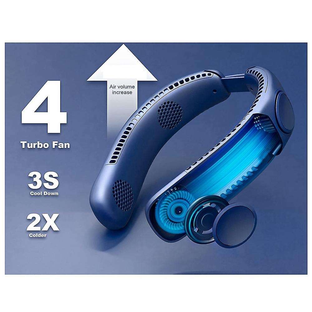 Portable Neck Fan, Bladeless Rechargeable Battery Operated Usb Fan